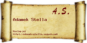 Adamek Stella névjegykártya